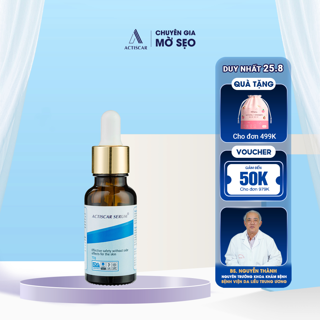 Serum Xoá Mờ Sẹo Actiscar Giảm Sẹo Lồi, Sẹo Rỗ Và Mờ Thâm 15g