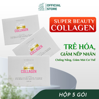 SUPER BEAUTY COLLAGEN PIZKIE - Trẻ Hóa, Giảm Nếp Nhăn, Làm Sáng Da, Chống Nắng, Giảm Mùi Cơ Thể - Hộp 30 Gói