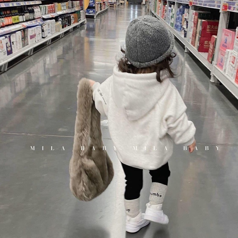 Áo nỉ hodie màu ghi chữ ARRL chô bé gái