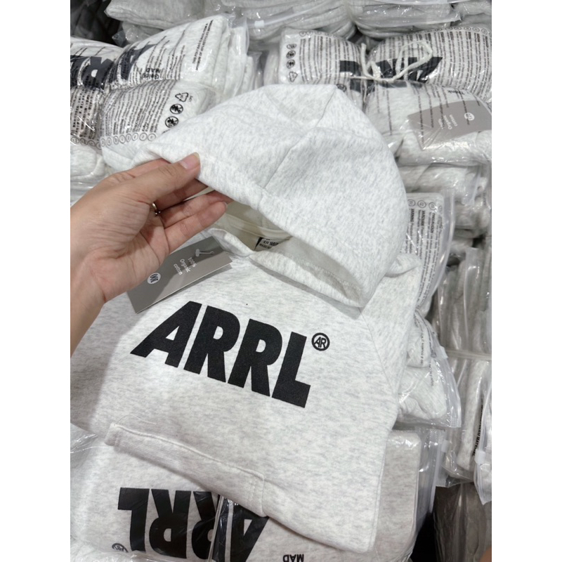 Áo nỉ hodie màu ghi chữ ARRL chô bé gái