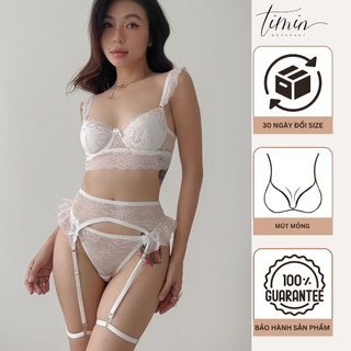 Hannah set nội y ren mềm mịn có gọng mút thiết kế timin workshop