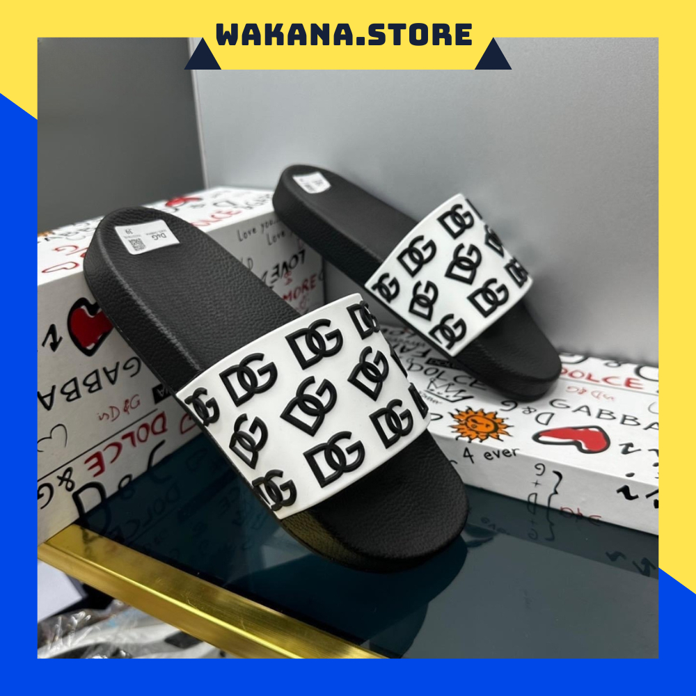 Dép nam nữ DG Dolce chữ nổi quai cao su size 38-43