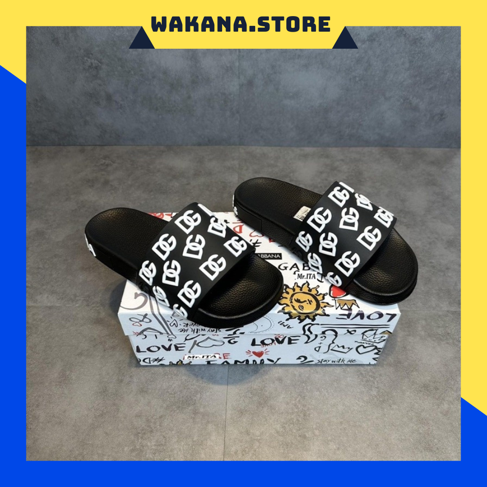 Dép nam nữ DG Dolce chữ nổi quai cao su size 38-43