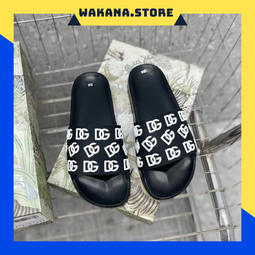 Dép nam nữ DG Dolce chữ nổi quai cao su size 38-43