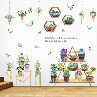 🌁🌁Tranh decal dán  tường KỆ HOA SEN ĐÁ  trang trí phòng khách - Giấy dán tường🌁🌁