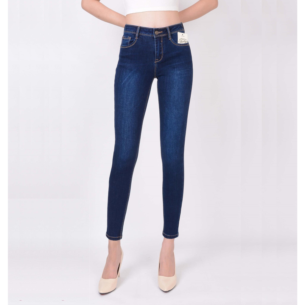 Quần Jean Nữ Skinny Lưng Cao Dáng Ôm XK Quần Bò Nữ Cạp Cao Cotton Co Giãn 4 Chiều Vải Mềm Không Xù Lông