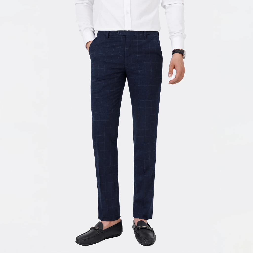 Quần Âu Nam Cao Cấp 3001A Kẻ Caro Trẻ Trung - Vulcano