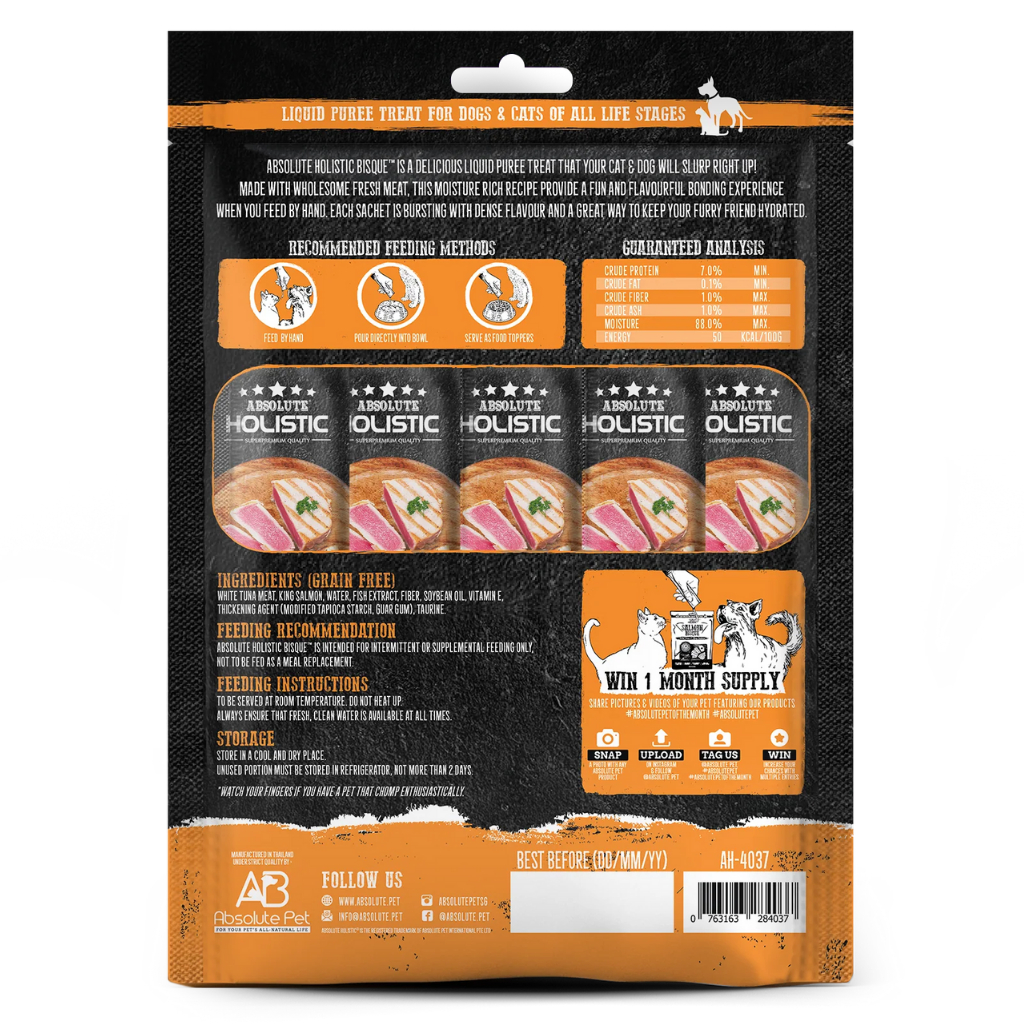 Súp Thưởng Cho Chó Mèo Absolute Holistic Bisque Liquid Puree Treat 60g