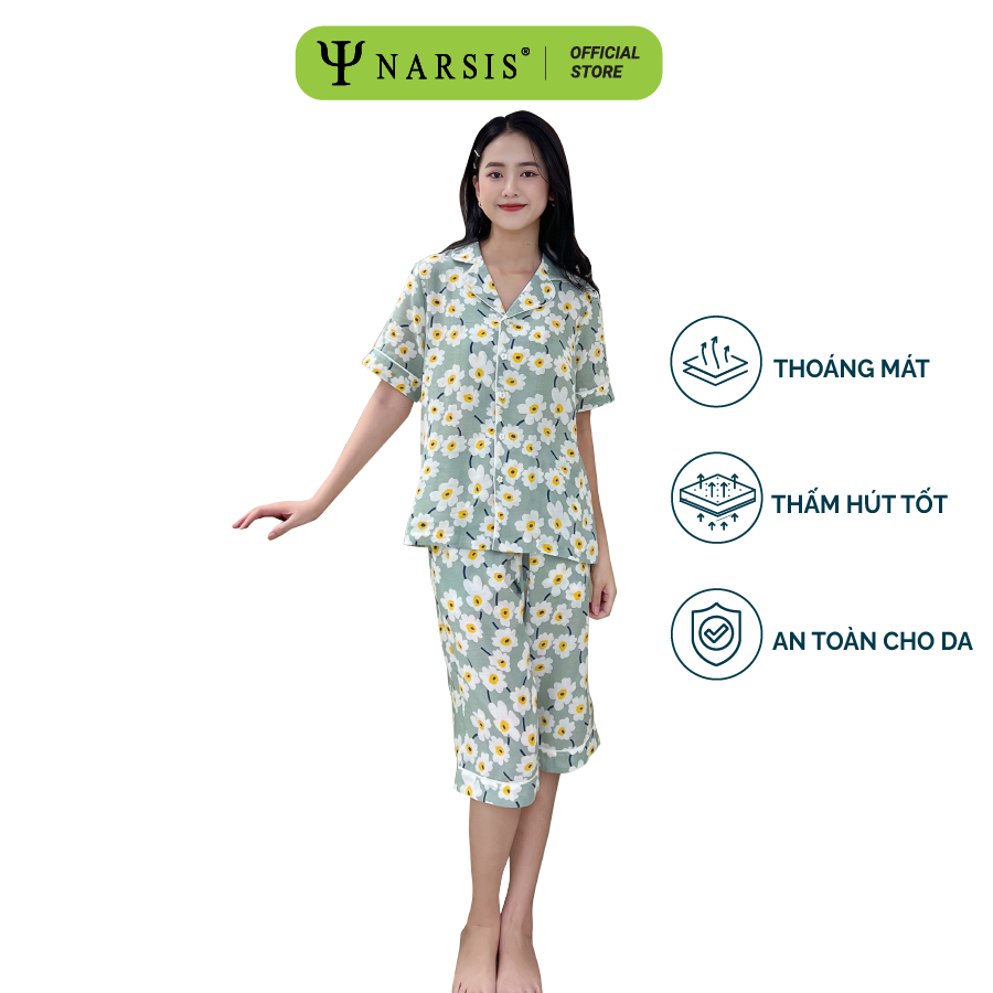Bộ Pijama nữ cao cấp NARSIS, Set Pijama 3 màu họa tiết dễ thương dành cho nàng M2300204