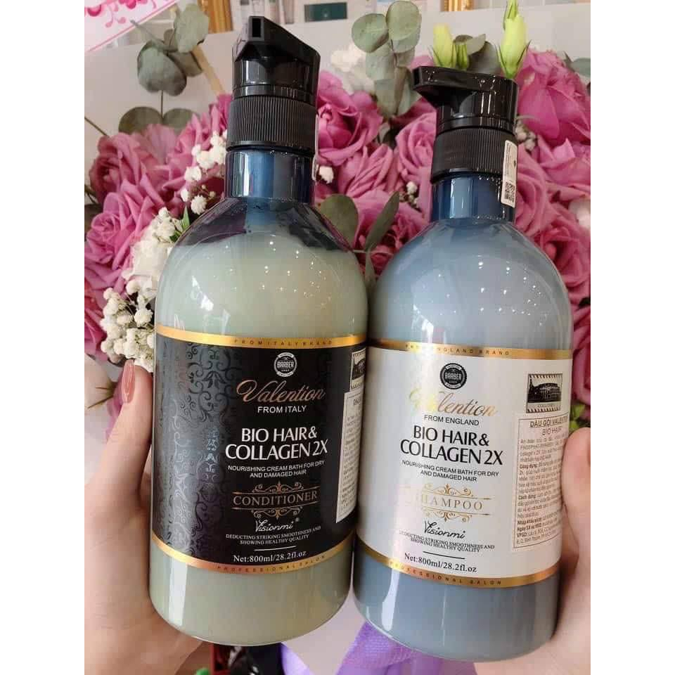 GỘI XẢ VALENTION BIO HAIR & COLLAGEN 2X  800ML CHÍNH HÃNG