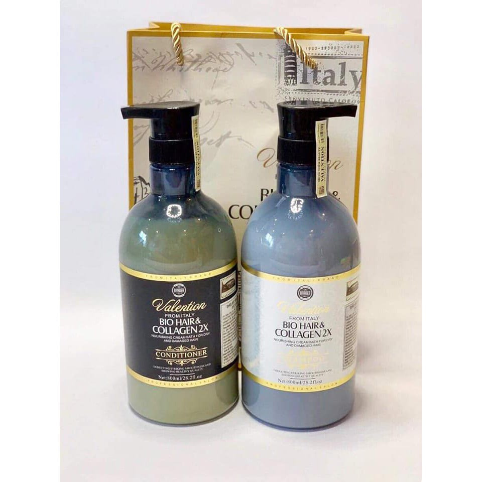 GỘI XẢ VALENTION BIO HAIR & COLLAGEN 2X  800ML CHÍNH HÃNG