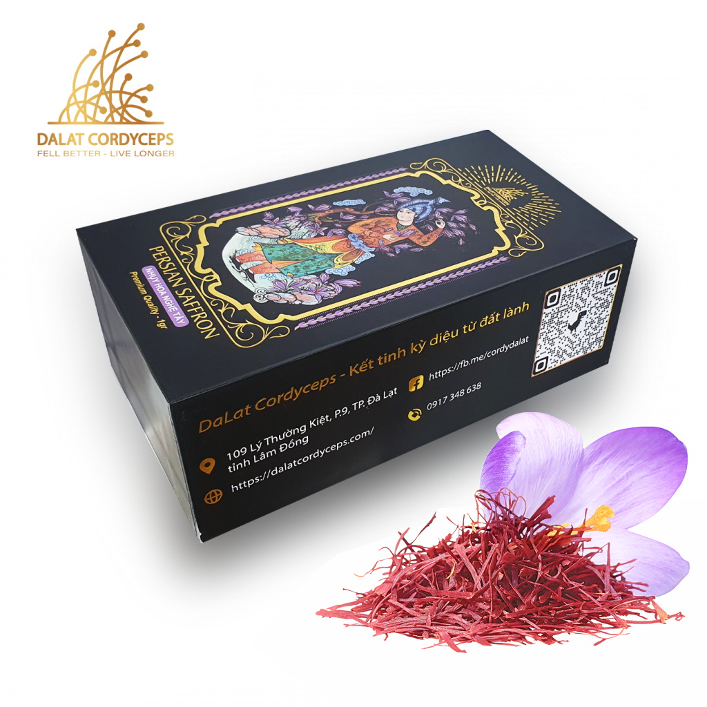 Nhuỵ hoa nghệ tây saffron tây á - Dalat Cordyceps - hộp cao cấp