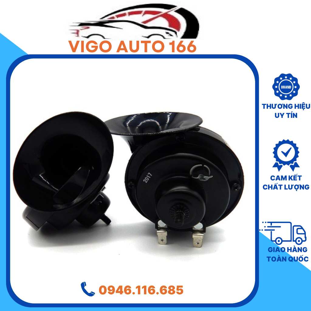 Bộ 2 Còi Sên Ô Tô Hai Giọng 400HZ/500HZ Cho Xe 12V Kèm Giắc Còi, Với Âm Thanh Trong Và Ấm