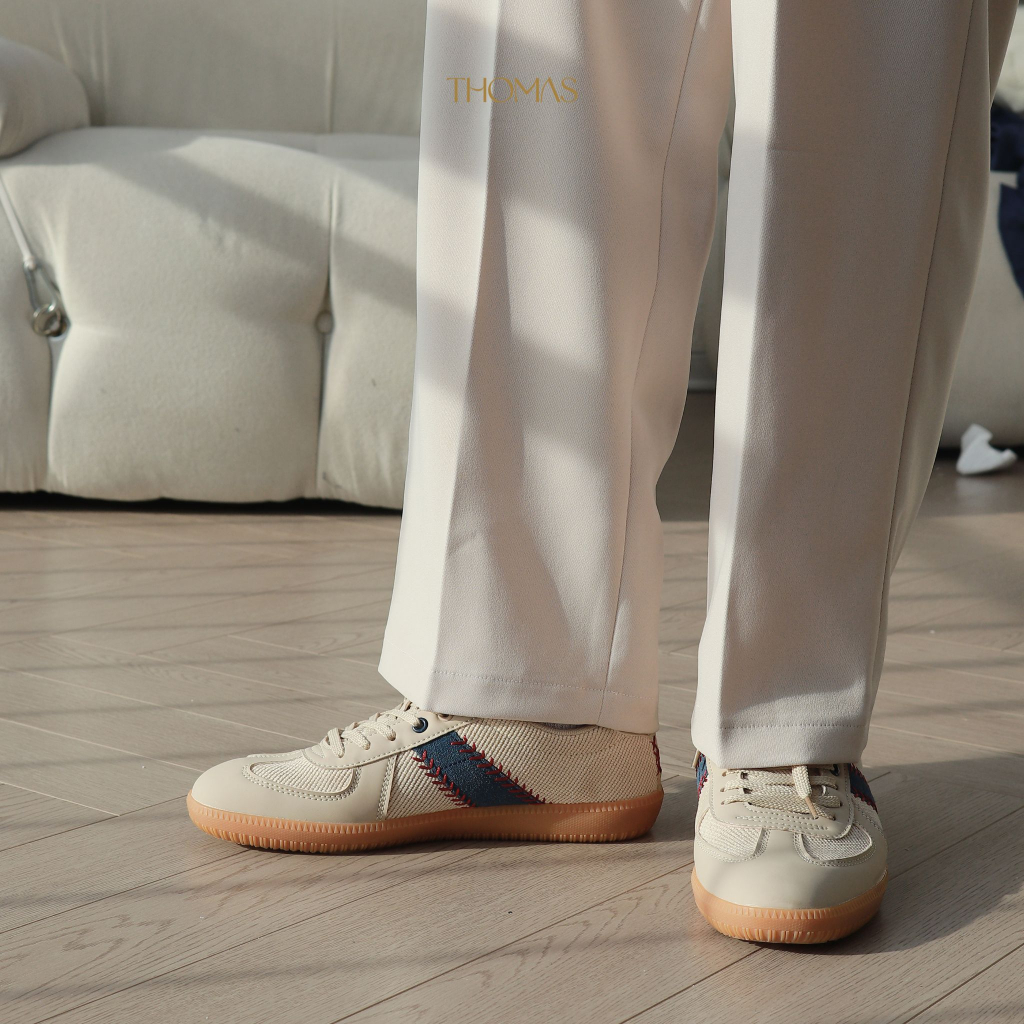 Giày thể thao đế bằng THOMAS STU Simple live gentle mind phong cách Retro Roy Sneaker 80s Thomas SNK04