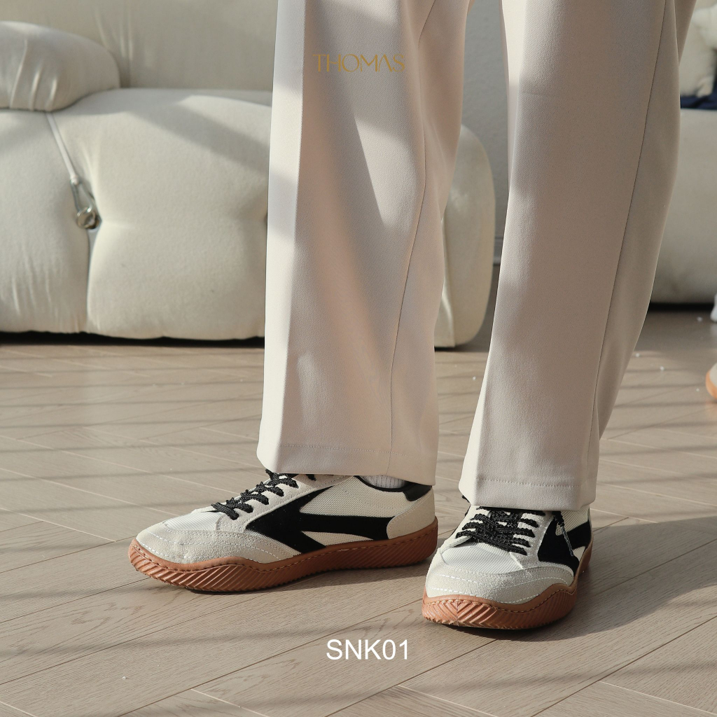 Giày thể thao đế bằng chính hãng THOMAS STU Simple live gentle mind phong cách Retro Olims Sneaker 80s SNK01