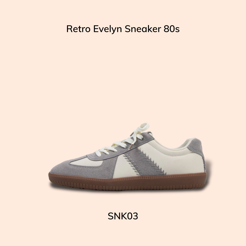 Giày thể thao đế bằng THOMAS STU phong cách Retro Evelyn Sneaker 80s Thomas stu Simple live gentle mind  SNK03