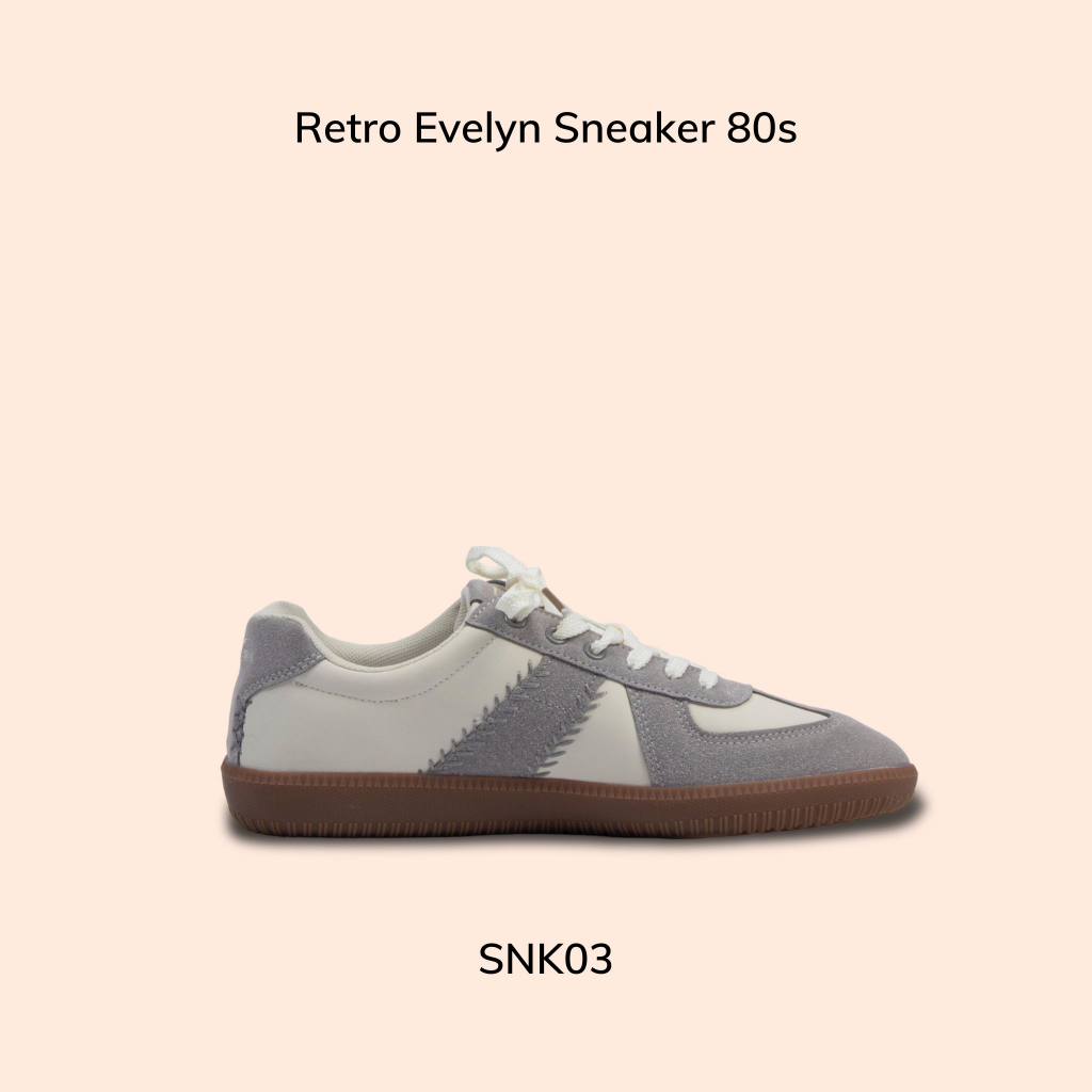 Giày thể thao đế bằng THOMAS STU phong cách Retro Evelyn Sneaker 80s Thomas stu Simple live gentle mind  SNK03