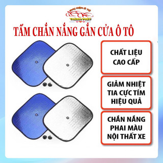 Combo tấm che chắn nắng gắn cửa ô tô xe hơi loại 4 lớp cao cấp dày dăn phủ bạc cách nhiệt chống nắng tốt