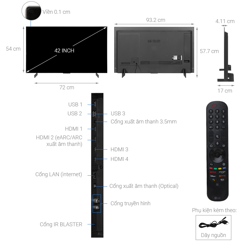 Smart Tivi OLED LG 4K 42 inch 42C2PSA 2022