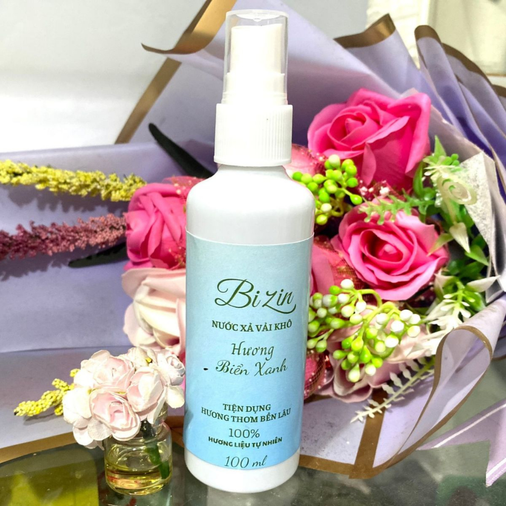 Xả vải khô Bizin 100ml, xịt thơm quần áo, khử sạch mùi hôi, tiện dụng, lưu hương thơm mát