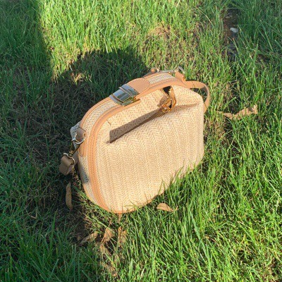 Túi cầm tay chất liệu cói phong cách Hàn Quốc mã 13