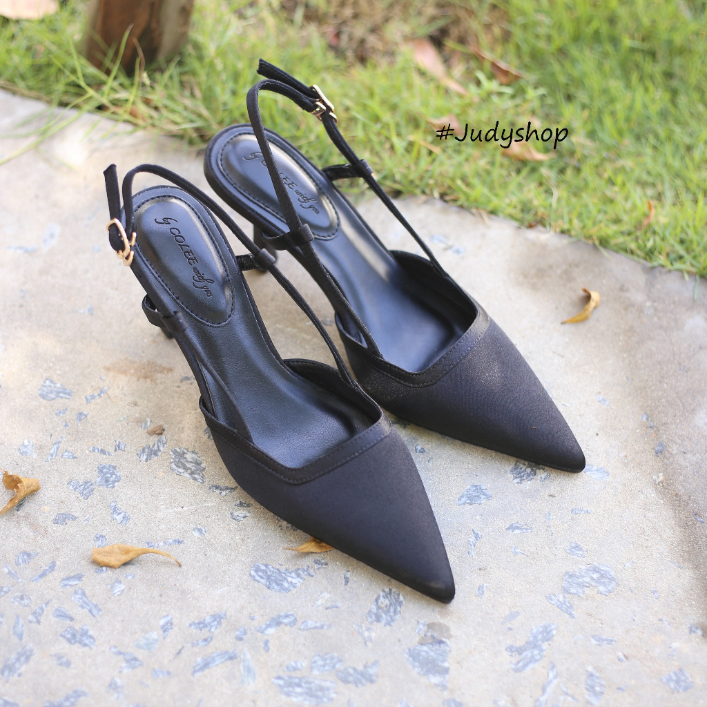 Giày Sandal Bít mũi COLEE Slingback Mũi Nhọn Khuy Gài Cá Tính Cao 8p VNXK