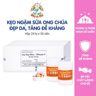 Kẹo ngậm sữa ong chúa Vitamin C Mekophar - tăng đề kháng, đẹp da (Hộp 24 hũ x 30 viên)