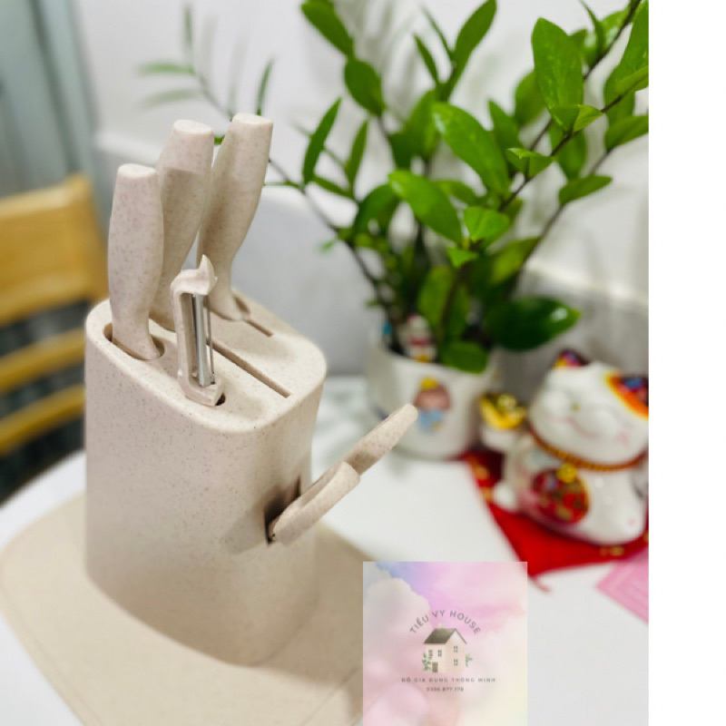 Bộ dao kéo nhà bếp lúa mạch cao cấp 7 món chi tiết chuyên dụng cho căn bếp #dao #thot #decor