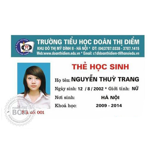 Thẻ học sinh - Thẻ sinh viên in lấy ngay - Giá rẻ tại Hà Nội