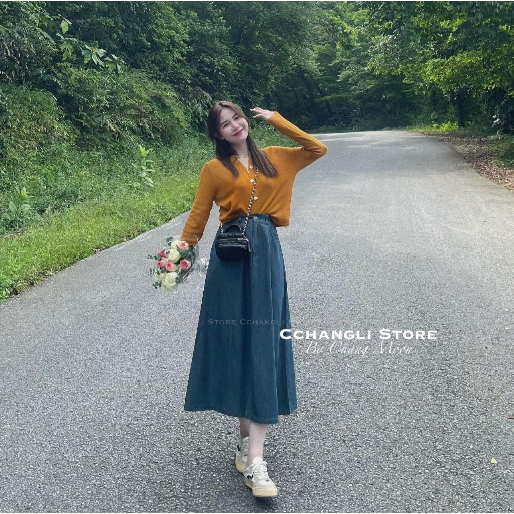 Áo khoác cardigan len mỏng trơn dài tay gài nút nhiều màu AL116