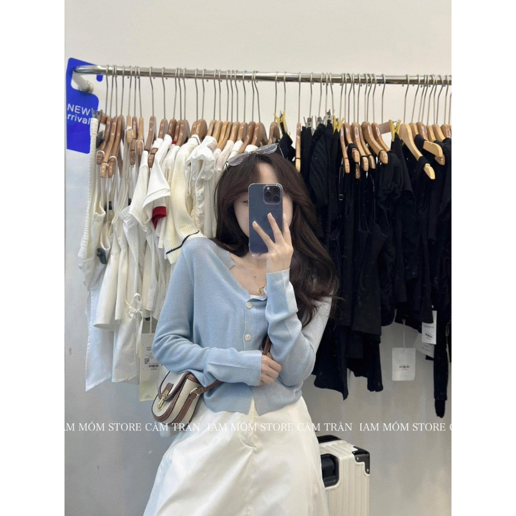 Áo khoác cardigan len mỏng trơn dài tay gài nút nhiều màu AL116