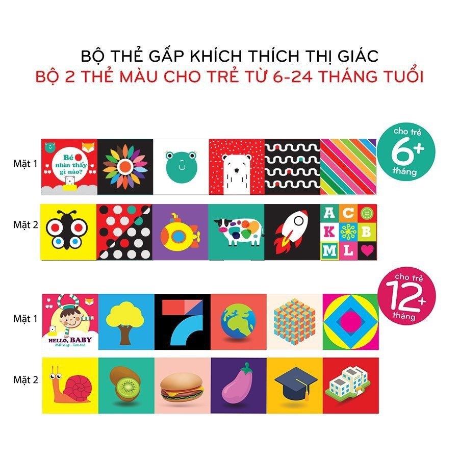 Bộ thẻ GẤP KÍCH THÍCH THỊ GIÁC CHO BÉ