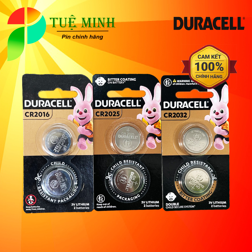Pin Duracell CR2032 / CR2025 / CR2016 Pin 3V, Chính hãng, pin máy tiểu đường, pin quạt, pin CMOS