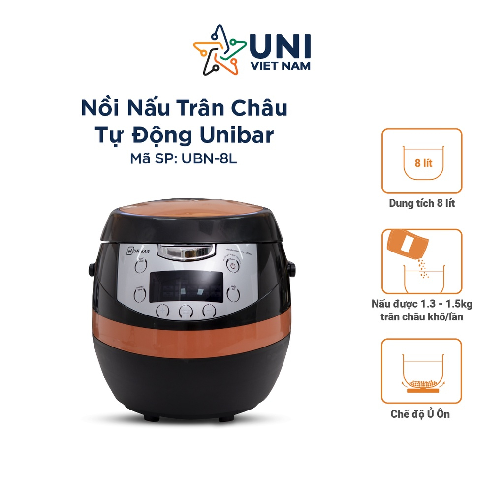 HÀNG CHÍNH HÃNG - Nồi nấu trân châu tự động Unibar 5L 8L 16L