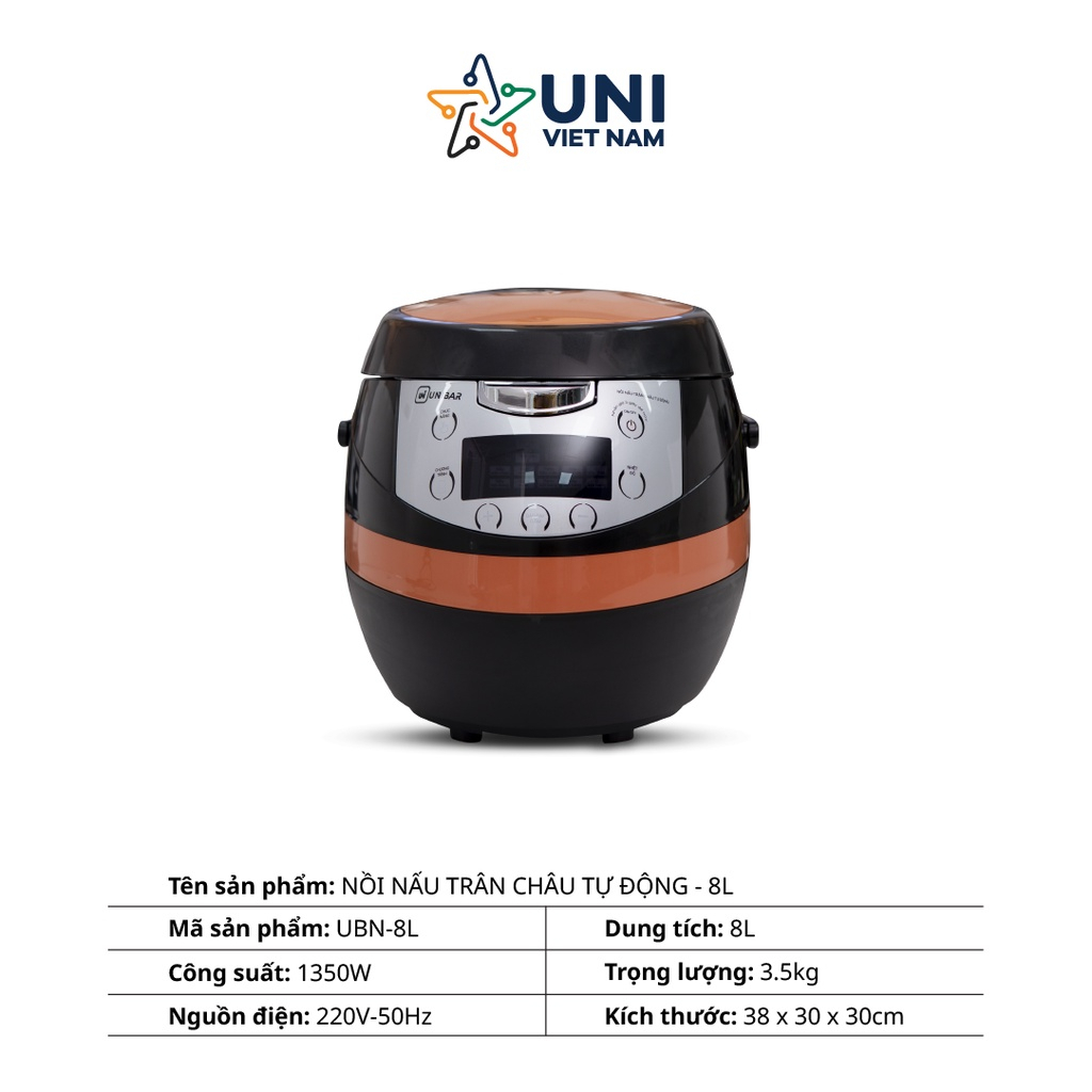 HÀNG CHÍNH HÃNG - Nồi nấu trân châu tự động Unibar 5L 8L 16L