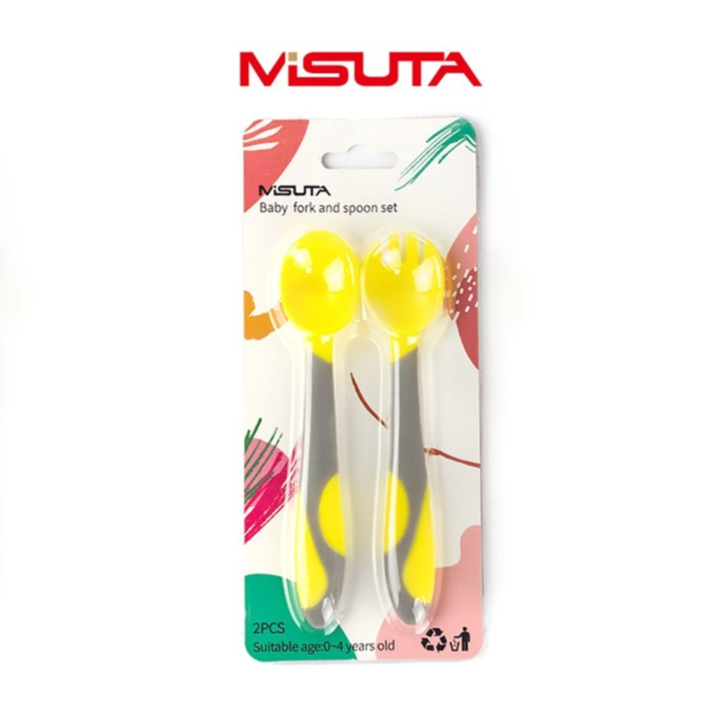Thìa dĩa bẻ cong tập ăn tập xúc cao cấp MISUTA cho bé