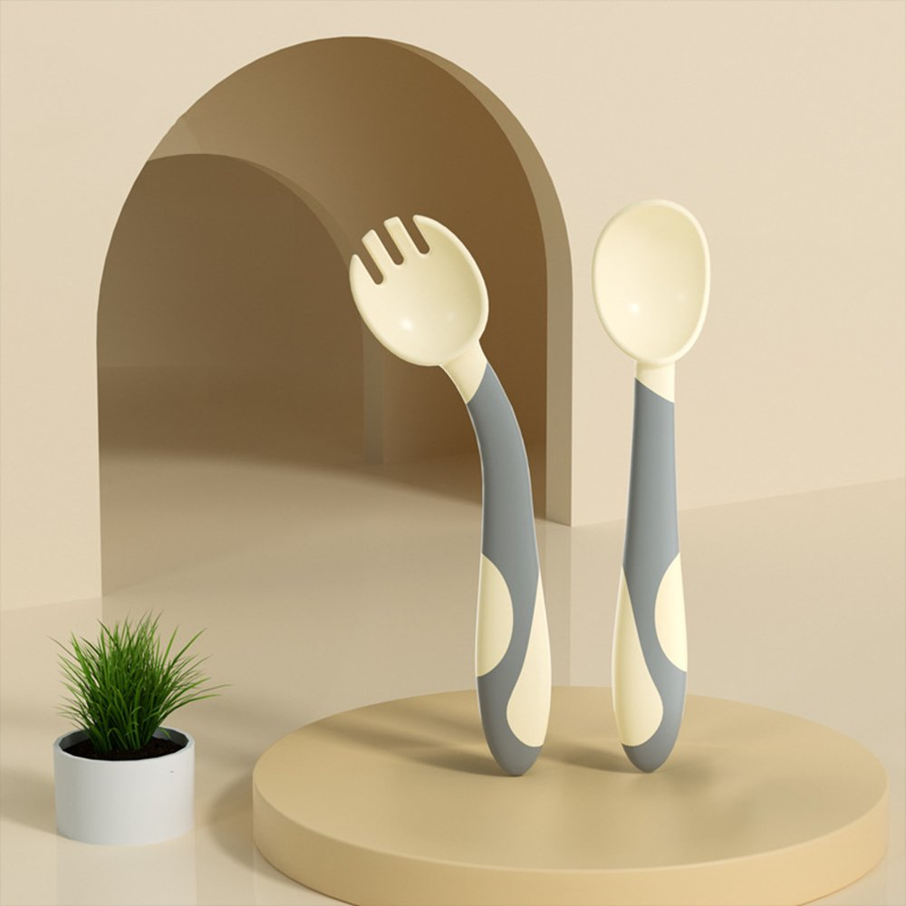 Thìa dĩa bẻ cong tập ăn tập xúc cao cấp MISUTA cho bé