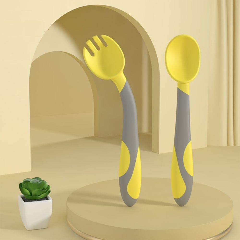 Thìa dĩa bẻ cong tập ăn tập xúc cao cấp MISUTA cho bé