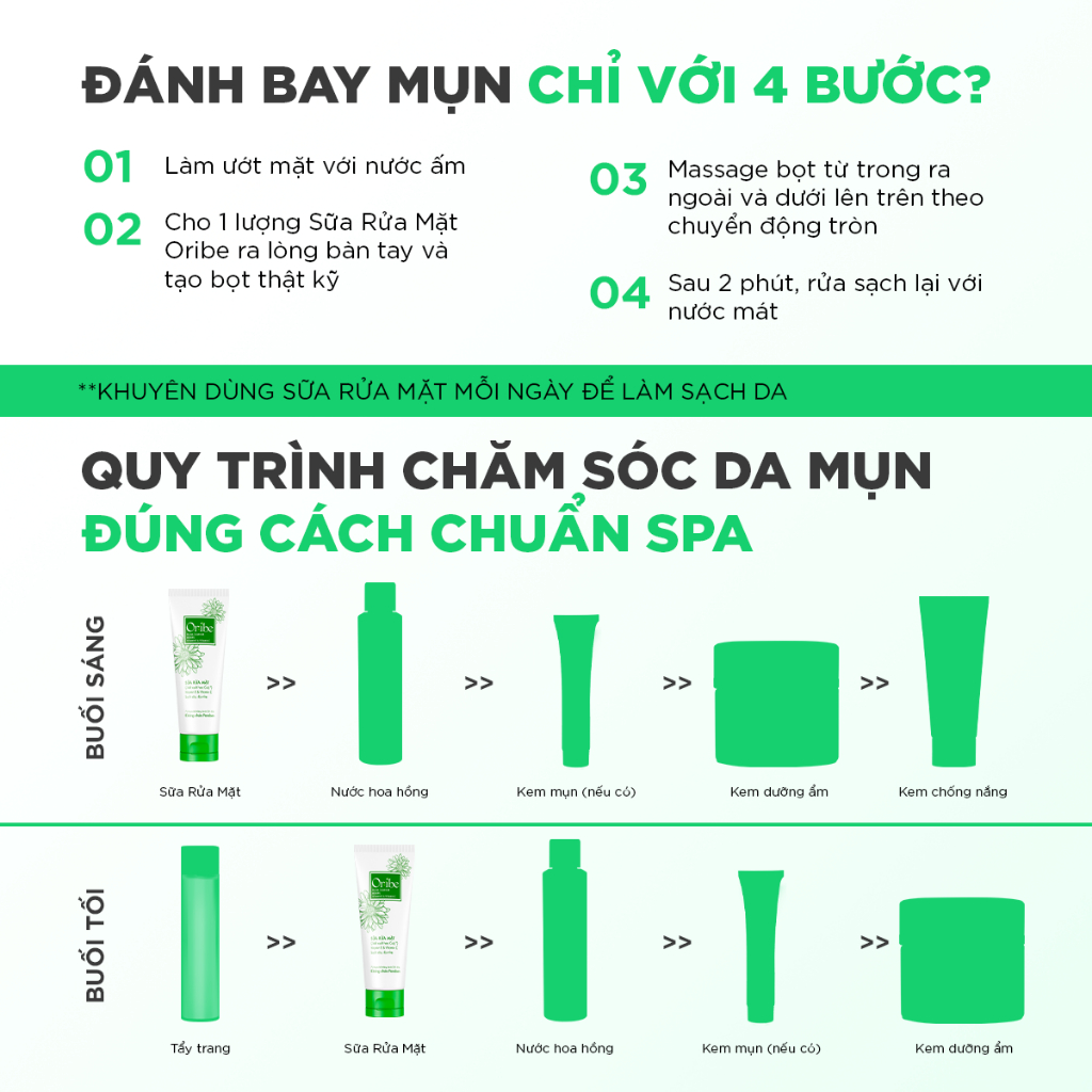 Sữa Rửa Mặt Oribe Dưỡng Ẩm Dịu Nhẹ Cho Da Mụn Dưỡng Trắng Da Thu Nhỏ Lỗ Chân Lông Kiềm Dầu Và Làm Sạch Da - 100g