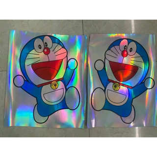 Cặp Tem decal mèo doremon bảy màu dán trang trí xe tải, ô tô