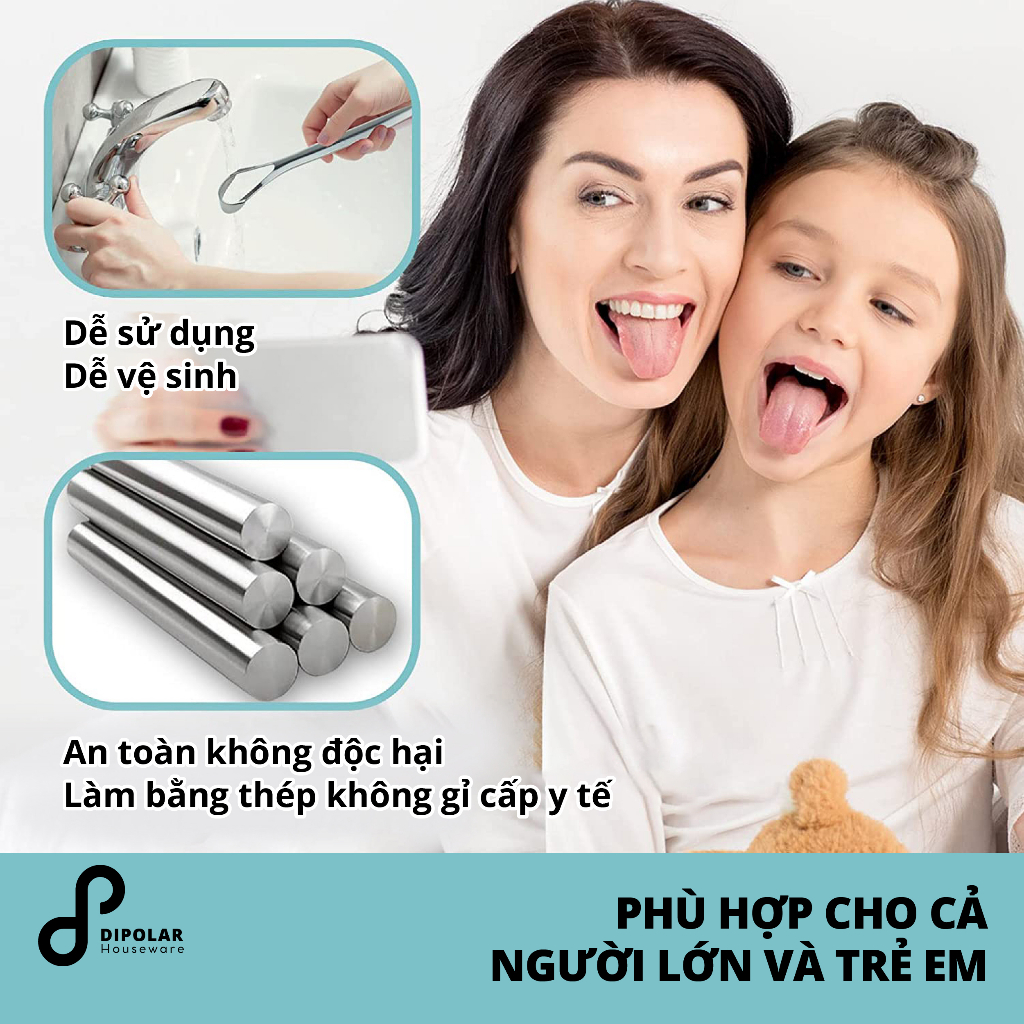 Đồ Cạo Lưỡi Dụng Cụ Vệ Sinh Chăm Sóc Răng Miệng DIPOLAR Loại Bỏ Hôi Miệng Hơi Thở Thơm Mát Dùng Cho Cả Gia Đình - DDCL01