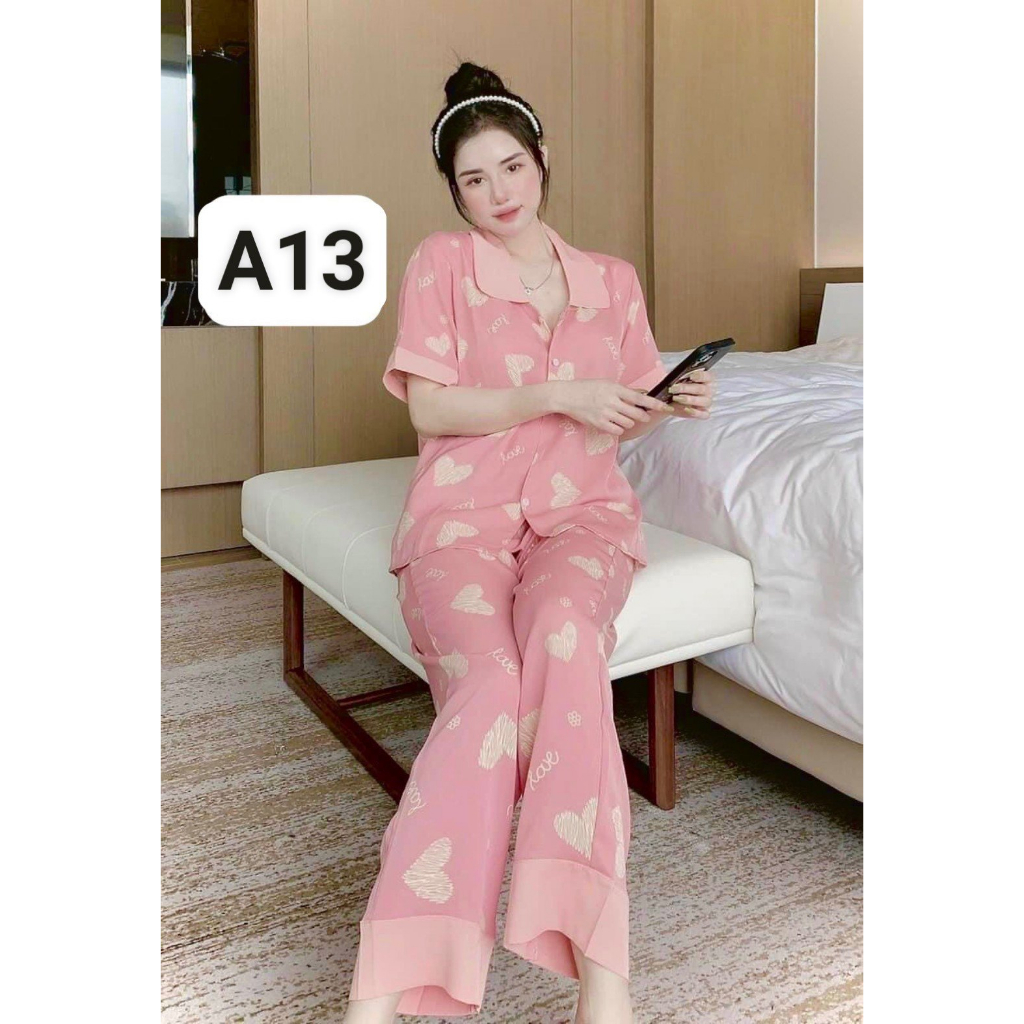 Bộ quần áo ngủ pijama mặc nhà có size đại lên đến 75kg thiết kế sang trọng, tinh tế-thoitrangiare