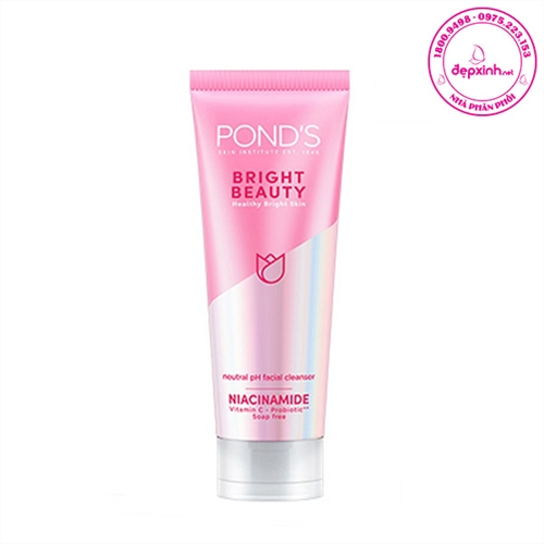 Sữa rửa mặt sạch sâu sáng mượt dịu nhẹ Ponds Bright Beauty Niacimaide 100g