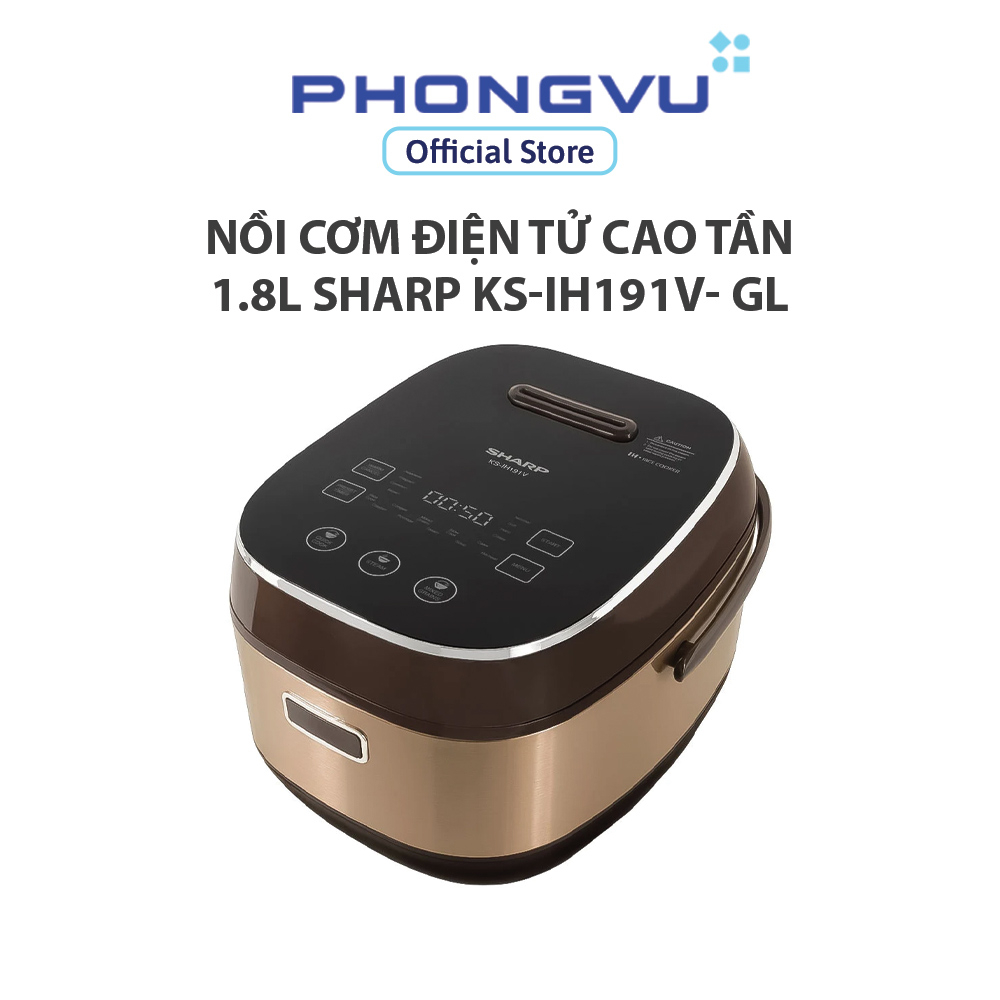 Nồi cơm điện tử cao tần 1.8L Sharp KS-IH191V- GL (Vàng đồng) - Bảo hành 12 tháng