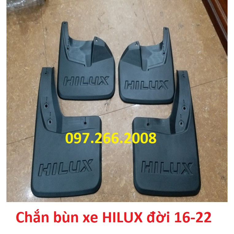 Bộ 4 chiếc Chắn bùn xe Toyota Hilux Revo đời 2016 đến 2021, 2022