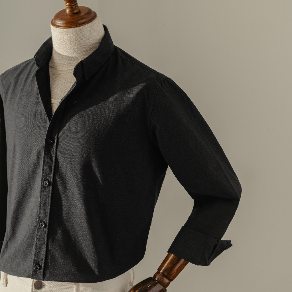 Áo Sơ Mi Nam Cao Cấp Black Oxford Shirt BY COTTON