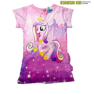 Đầm tầng bé gái in 3D hình Ngựa Pony Kunkun Kid DT1097 - Đầm trẻ em size đại từ 10-40kg
