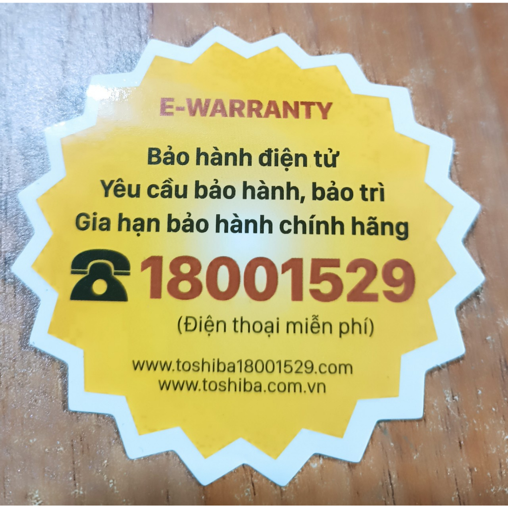 Tem năng lượng- Tem dán máy giặt toshiba - sẵn keo tự dính