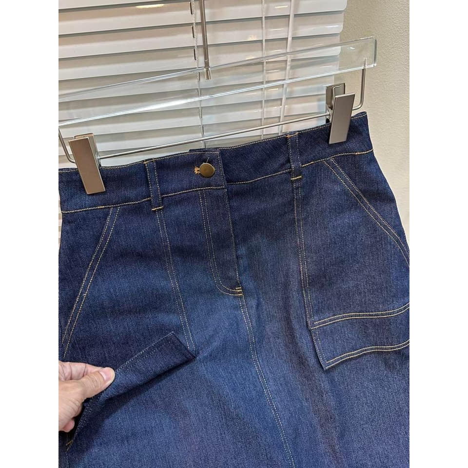 Chân váy jean suông dài