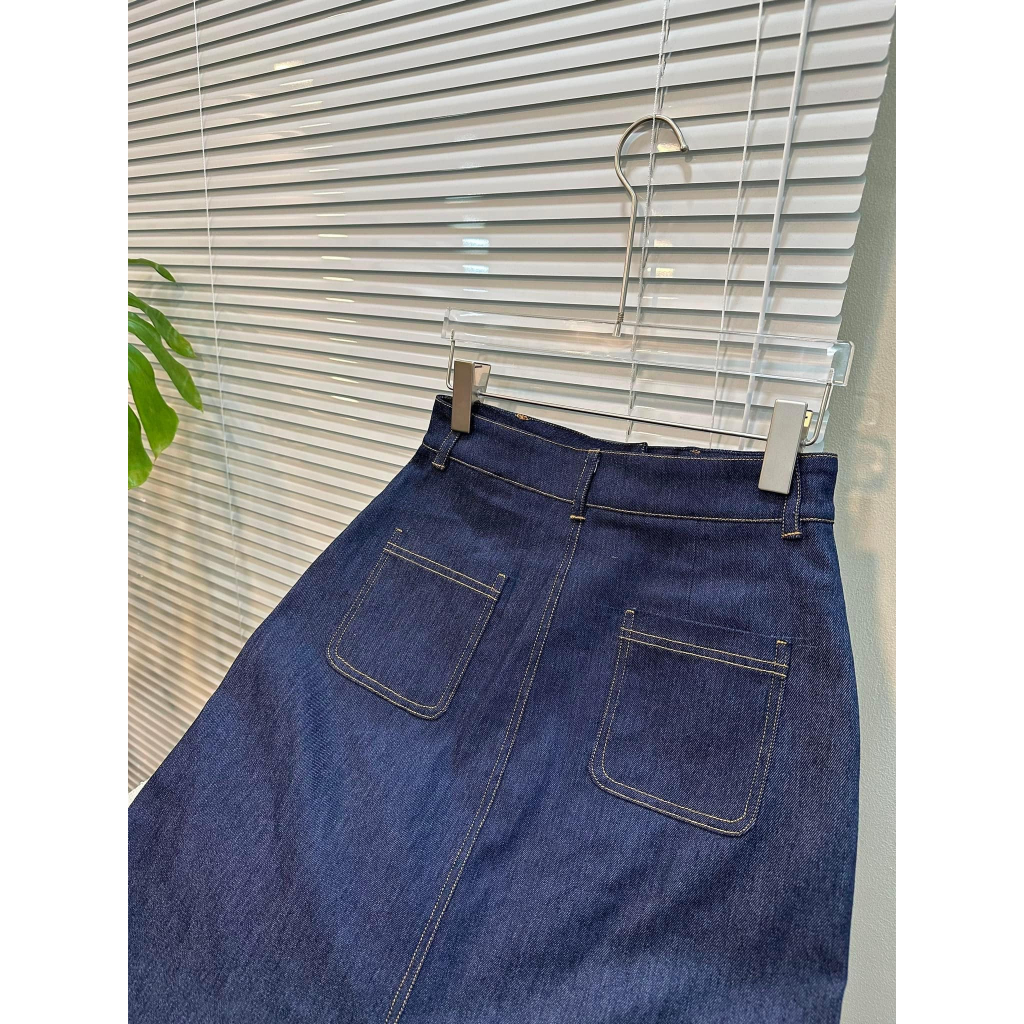 Chân váy jean suông dài